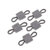 A multi-pack of gray tactical antenna binding buckles.