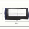 A black football training wrist guard and clipboard cover with a blue strap shown flat.