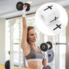 A woman lifts a dumbbell while wearing Christian Athletic Tape for Sport and Support on her arm.