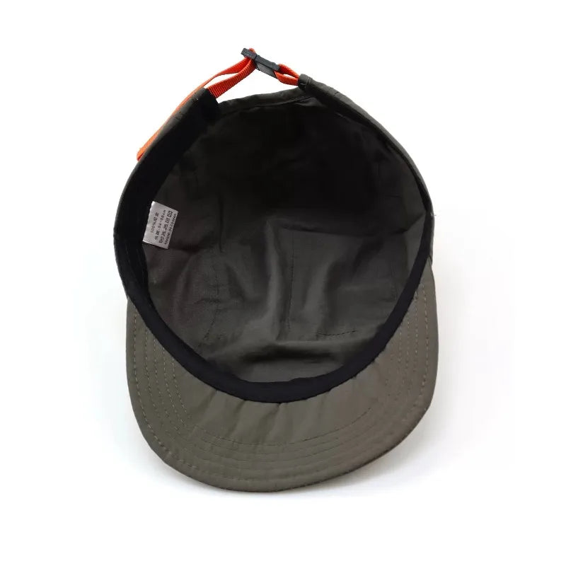 Quick-Dry 5-Panel Baseball Cap with Adjustable Strap