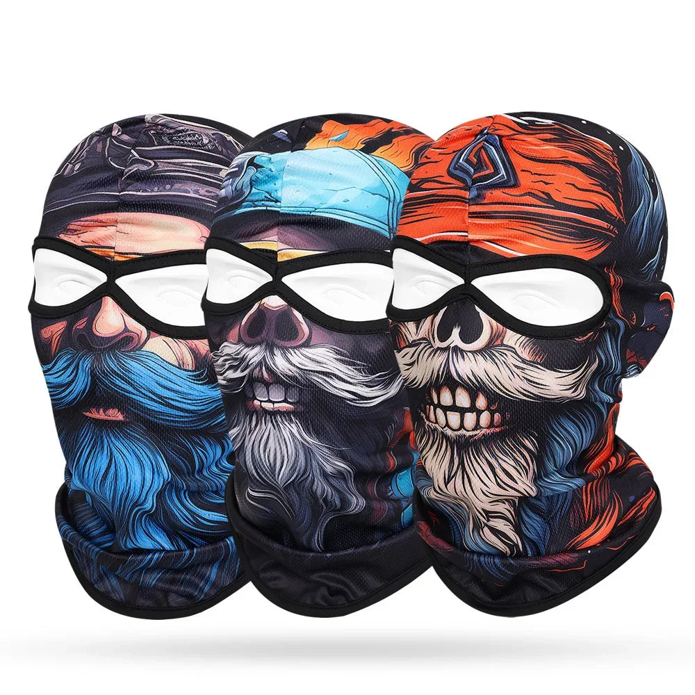 Skull Print Full Face Balaclava for Motorcycle & Outdoor Sports