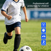 A child wearing soccer gear is shown with hexagonal honeycombed calf protection for professional protection.