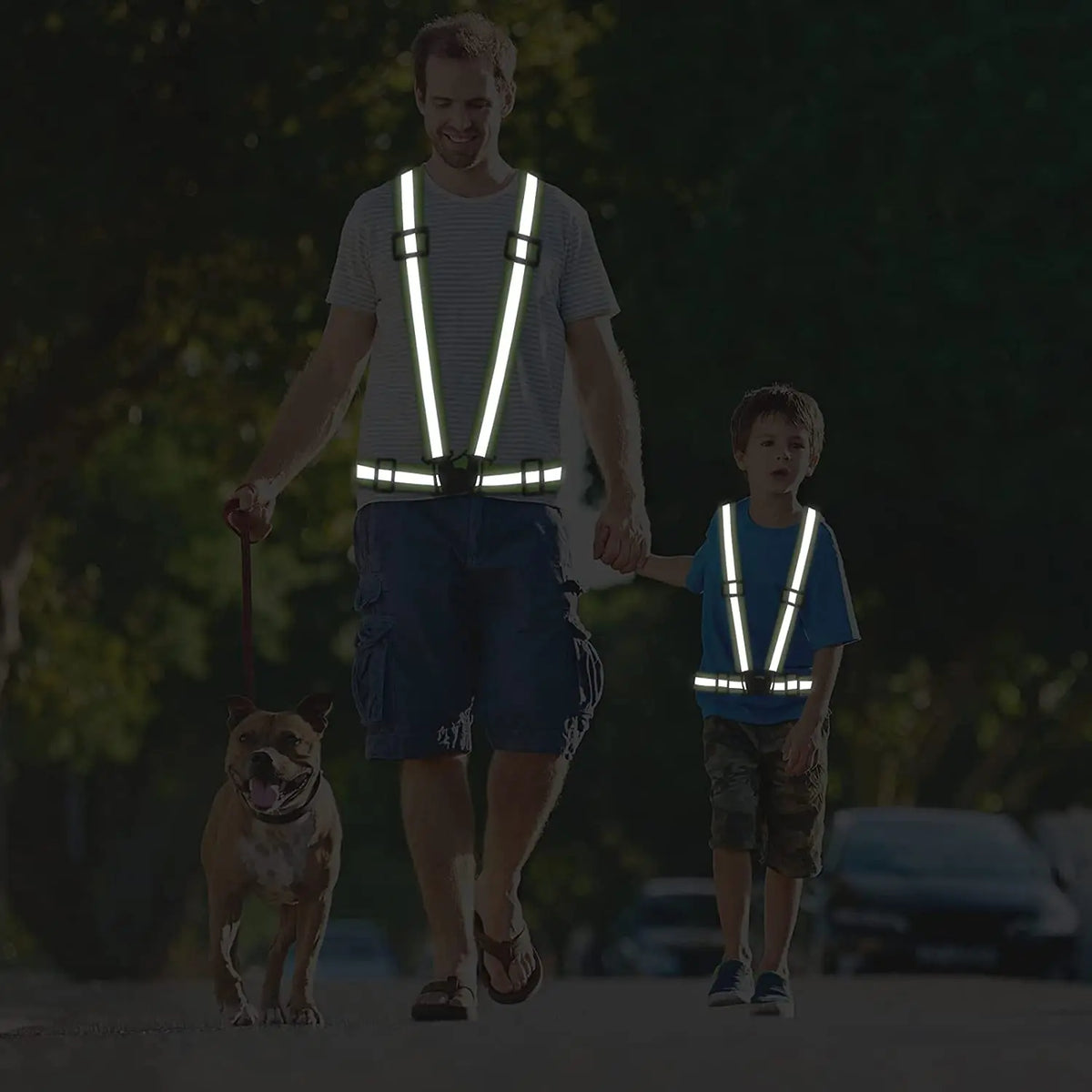 Adjustable High-Visibility Reflective Safety Vest with Wrist Straps
