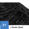 Schwarze Herren-Athletikshorts mit elastischer Taille und Zopfzugdetails.