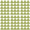 A grid of light green acupuncture heat patches shaped like stylized leaves for knee relief.