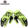 Pair of neon yellow cycling gloves with black checkered accents for fast goose brand