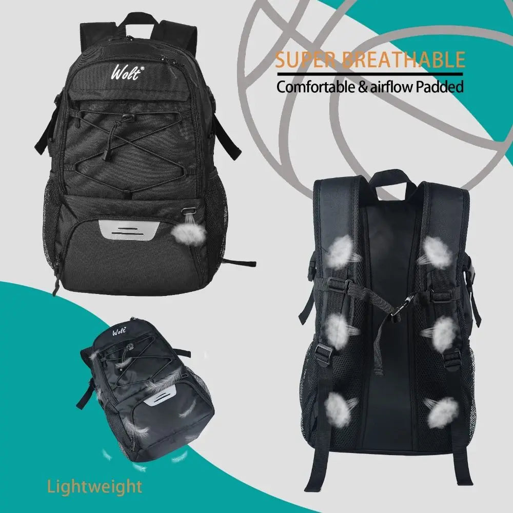 Multi-Sport Backpack with Separate Shoe & Ball Compartments