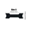 Black anti-snoring nasal strip, size S, measuring 55mm or 2.17 inches.