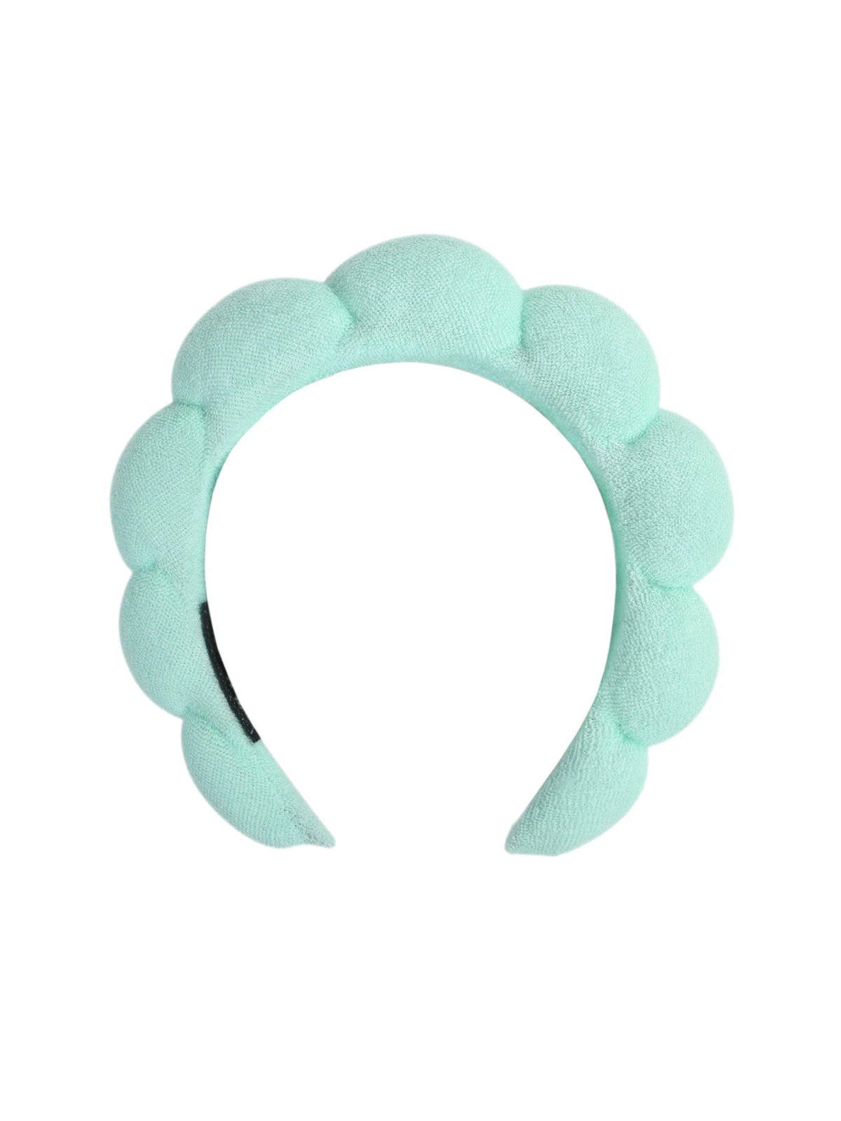 Light mint green microfiber skincare headband and wristband set