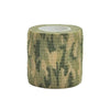 Roll of outdoor camouflage elastic wrap tape with a white core
