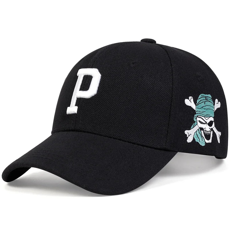 Embroidered Letter Baseball Cap - Unisex Cotton Adjustable Snapback