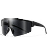 Black polarized cycling sunglasses viewed from the side.