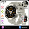 Silbrische digitale Smartwatch mit Armband und Kopfhörern, Herzfrequenz- und Schlaf-Tracking