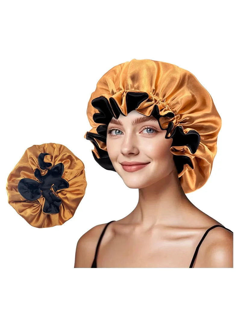 Reversible Satin Sleep Cap with Adjustable Fit