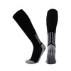 A pair of black and grey long football training socks for men