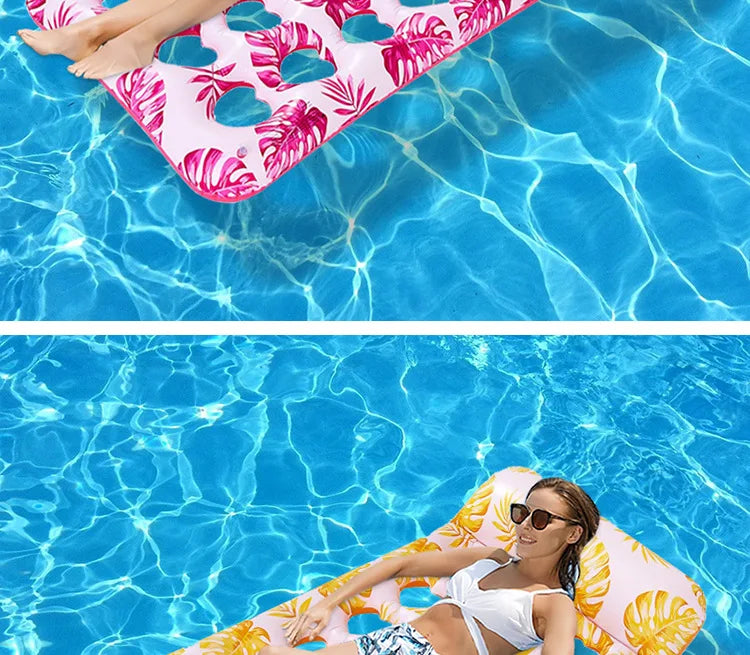 Striped Inflatable Pool Hammock for Adults