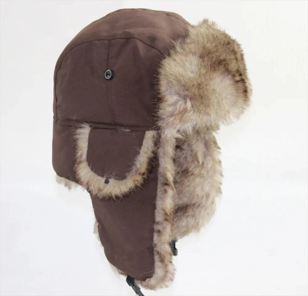 Faux Fur Trapper Hat with Ear Flaps