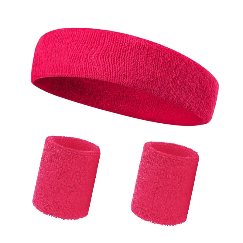 A multi-pack of bright pink or magenta sports headbands for fitness and activity.
