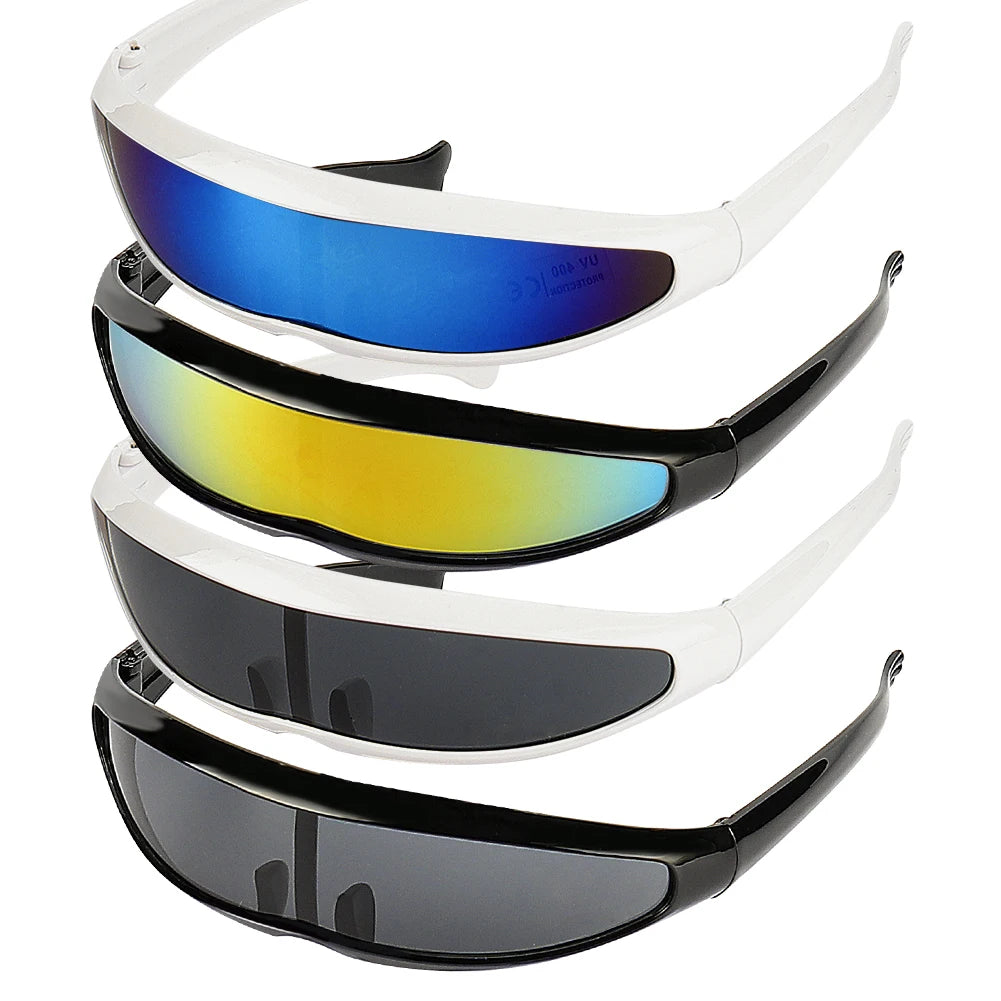 Futuristic Cyclops Visor Sunglasses with UV400 Protection