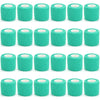 Rolls of teal self-adhesive sports bandages stacked in a row.