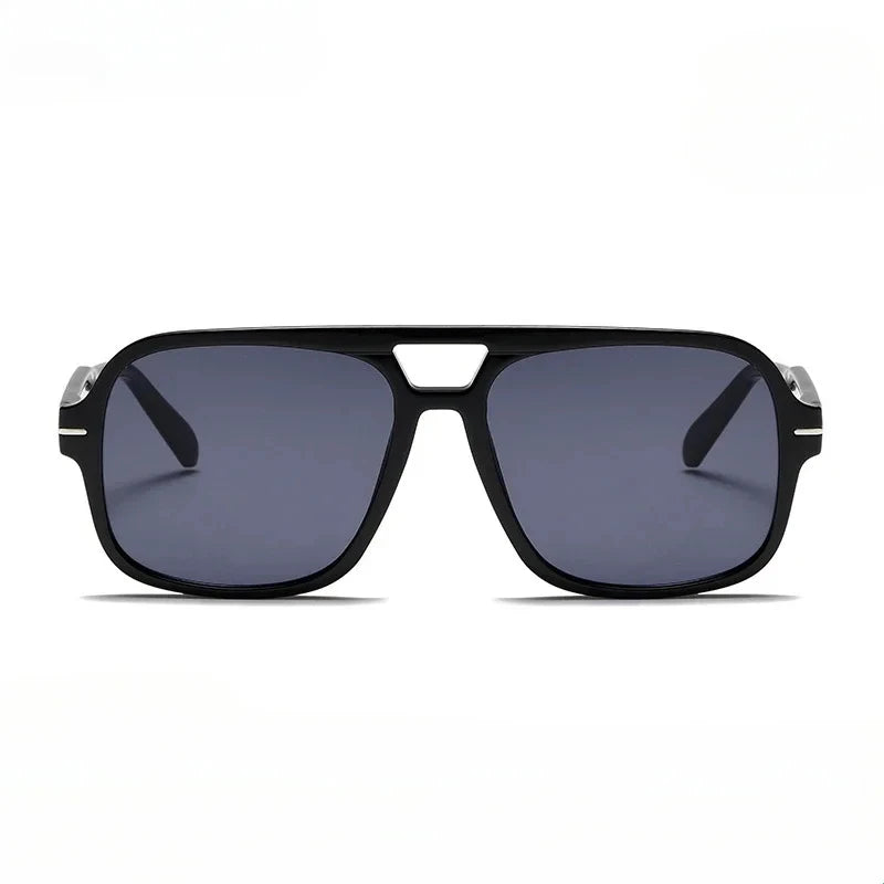 Double Bridge Square Aviator Sunglasses - Retro UV400 Protection for Men and Women