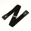 Black invisible stretch elastic belt for jeans and pants