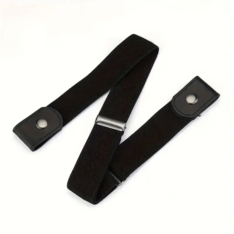 Black invisible stretch elastic belt for jeans and pants