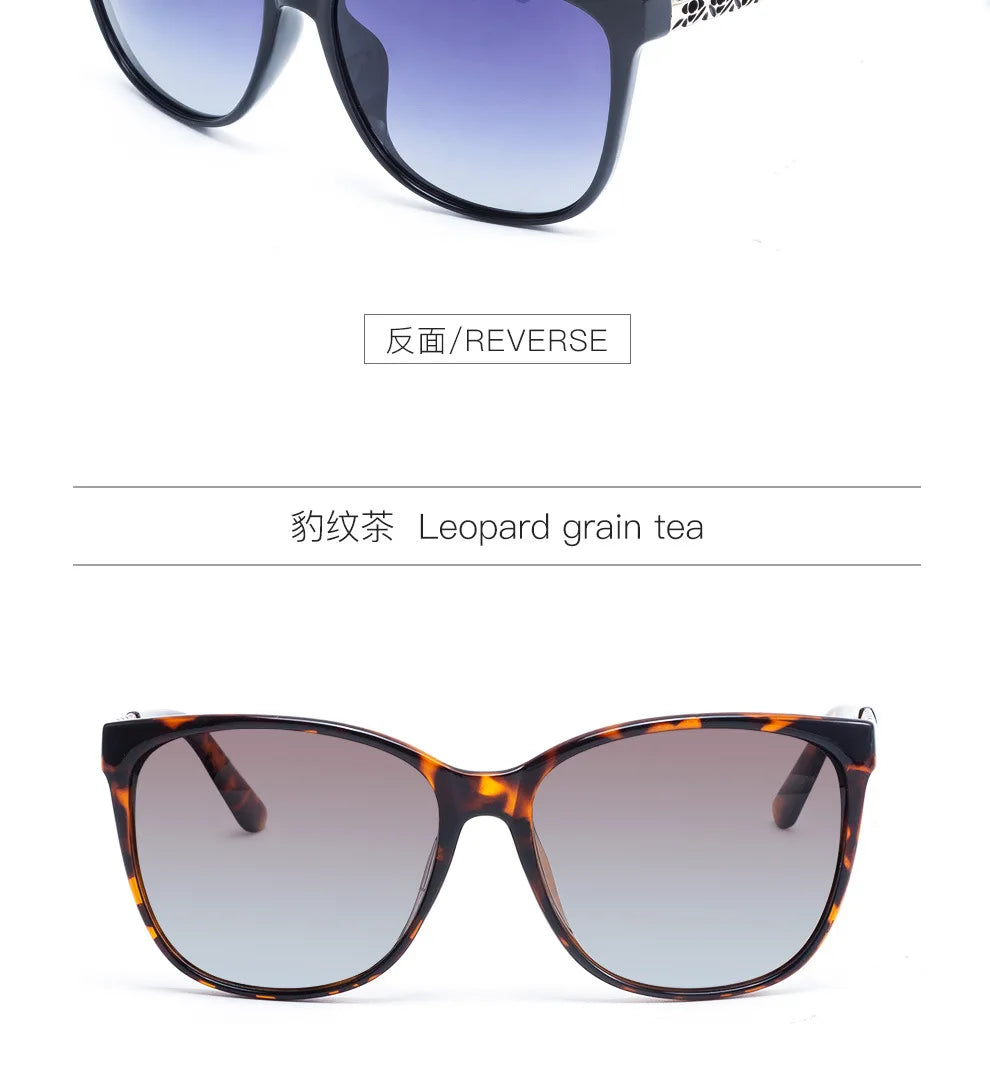 Brown leopard grain tea cat eye sunglasses with dark lenses