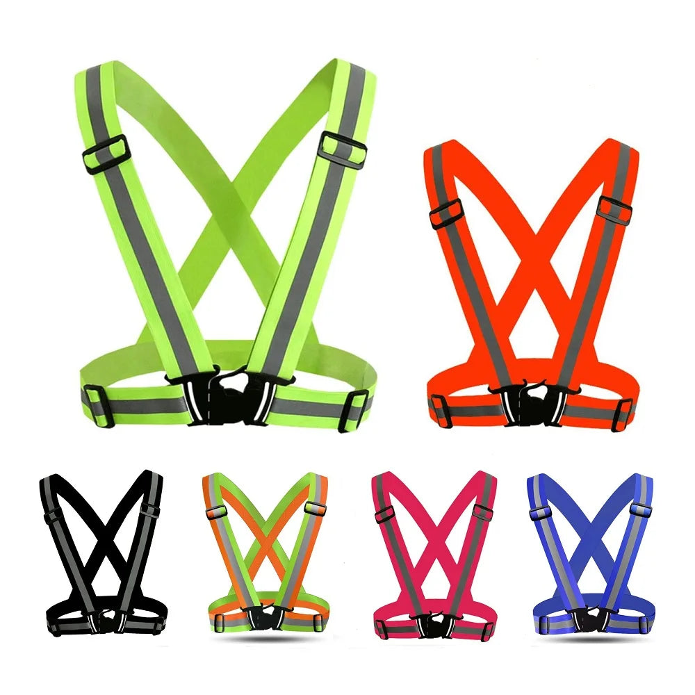 Adjustable Reflective Safety Vest for Night Running and Cycling