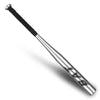 A silver aluminum baseball bat with a black grip and 'BAT' branding.