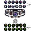 Colección de pulseras y colgantes de cuero de constelaciones zodiacales para día y noche