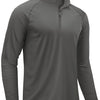 A gray men's lightweight UV protection long sleeve shirt shown in a front view.