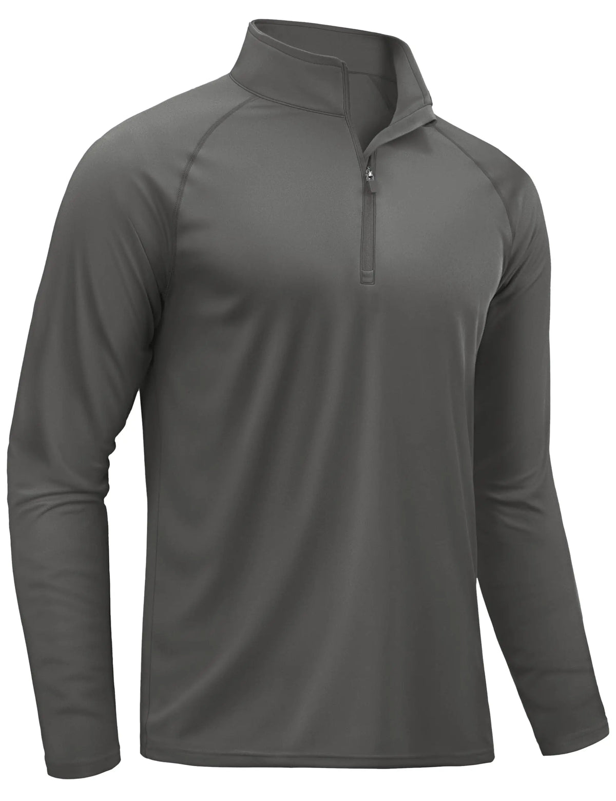 A gray men's lightweight UV protection long sleeve shirt shown in a front view.