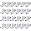 A collection of white athletic running socks for men and women displayed in various styles.