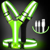 LED Reflective Running Vest with USB Rechargeable Lights