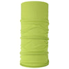 A cylindrical lime green seamless fabric headband or balaclava.