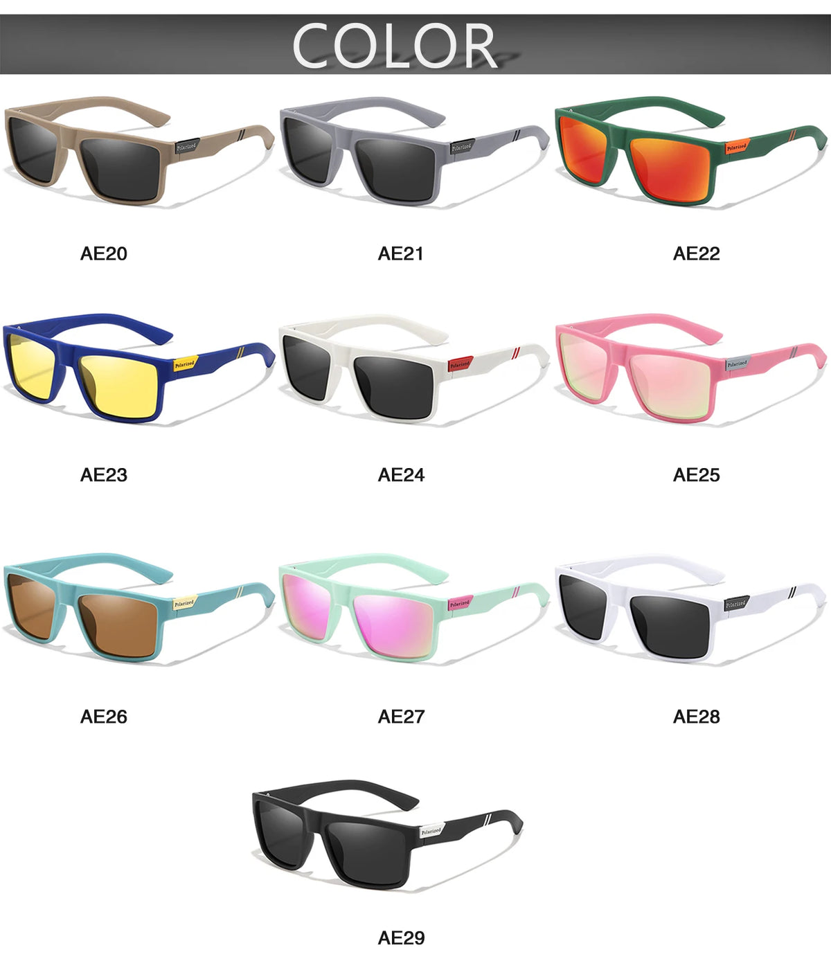 Polarized Square Sunglasses for Cycling and Outdoor Sports