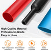 Primer plano de tubo termocontraíble rojo y negro que demuestra material de alta calidad para aislamiento eléctrico.