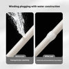 Demonstration of a self-fusing silicone repair tape plugging a leak, showing before and after usage.
