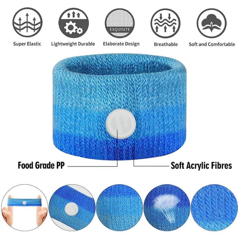 Pulseras de acrílico azul suave con diversas características para comodidad en viajes