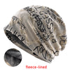 Vintage Letter Print Beanie Hat with Fleece Lining