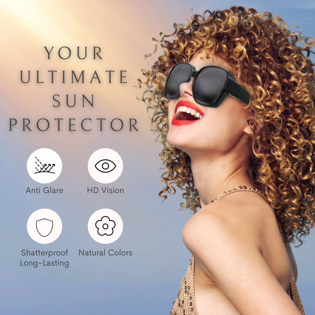Wrap-Around Sunglasses with UV400 Protection for Men and Women