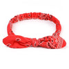 Red paisley print elastic hair headbands