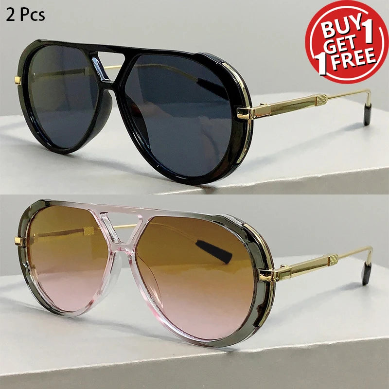 Vintage Pilot Sunglasses with Gradient Lenses