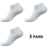 Tres pares de calcetines deportivos de algodón gris claro para hombre y mujer