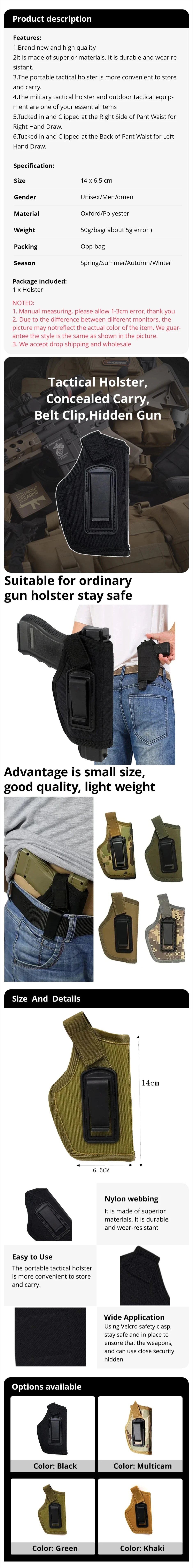 Concealed Carry Holster with Clip – Universal Fit for Men and Women