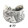 White cotton boho print headband tied in a knot