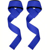 Pair of royal blue adjustable weightlifting wrist straps for grip support