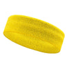 Yellow moisture-wicking athletic headband rolled up