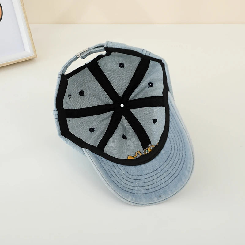 Kids' Bulldozer Baseball Cap - Soft Washed Cotton, Adjustable